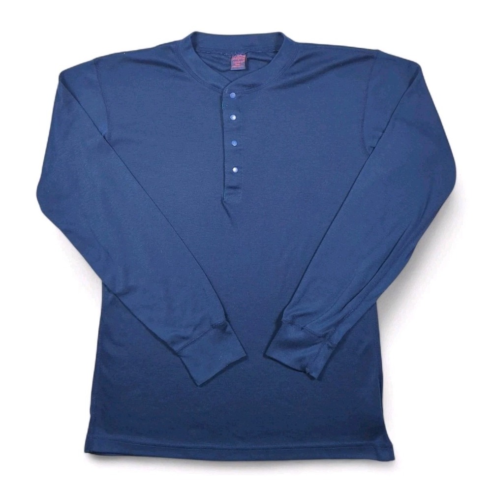 VTG Patagonia Capilene Mens Small Henley Long Sleeve Made in USA Navy Base Layer